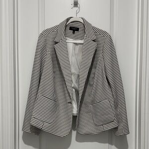 Talbots Black and White Patterned Blazer 2x petite